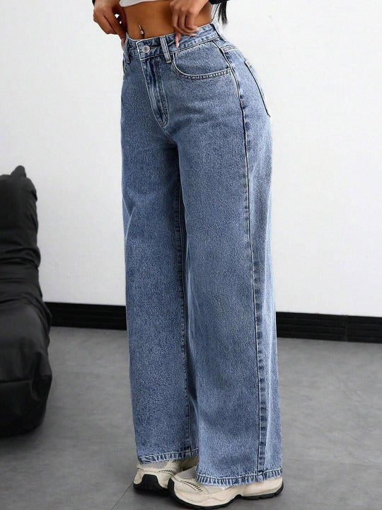 Women Original High-Rise Stretchable Wide Leg Jeans