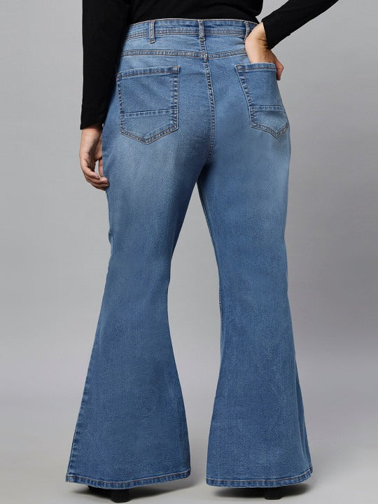 Women Plus Size Extra Flared Jeans