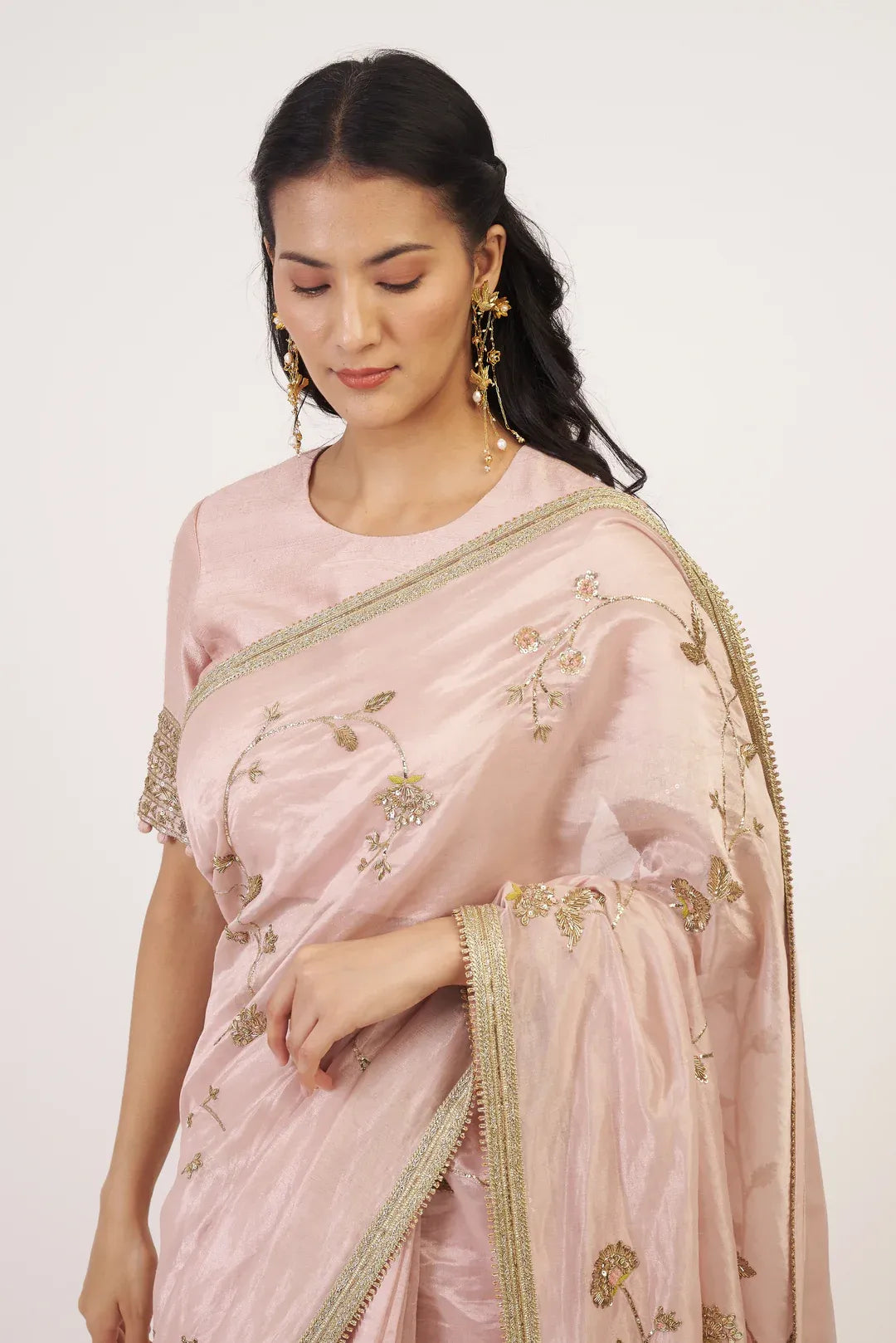 Pink Zareen Saree