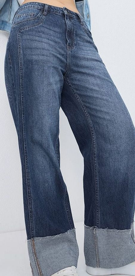 Women Straight Fit Denim Blue Jeans