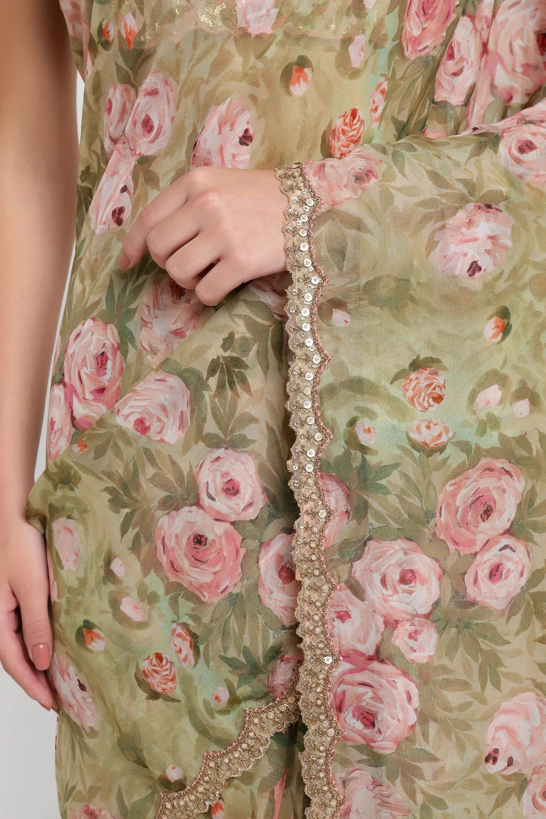 Rose Print Saree