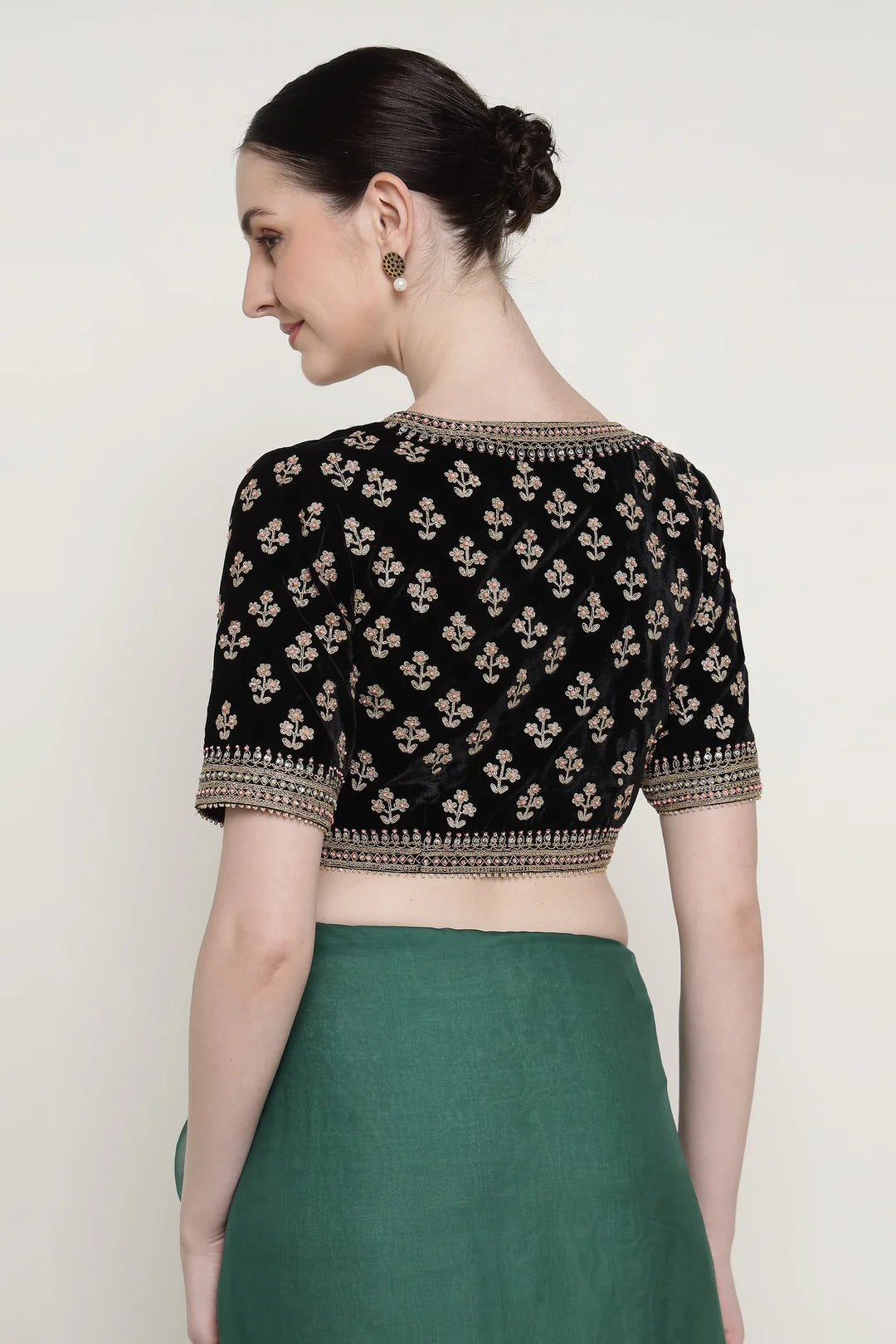 Emerald Green Vrinda Dori Saree Set