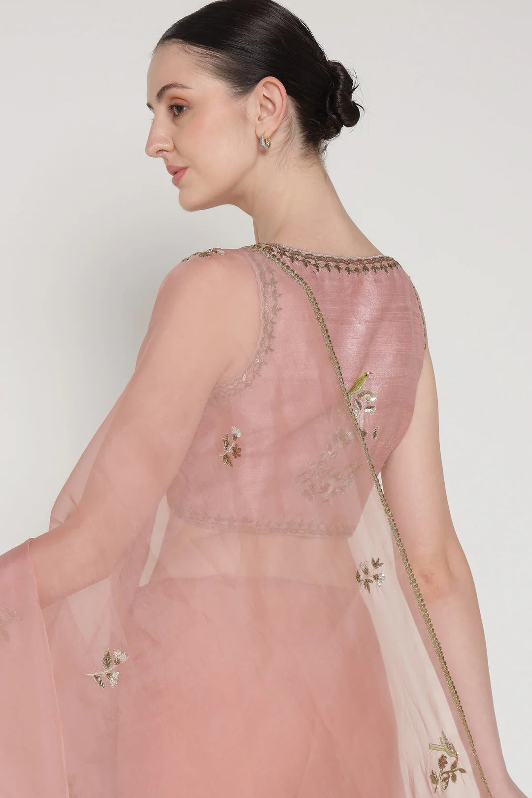 Noor Pink Blush Petal Saree
