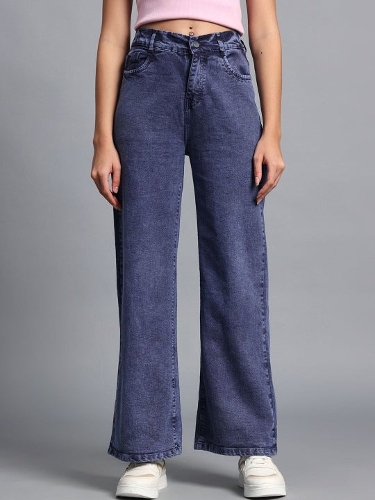 Women Wide Leg High-Rise Jeans