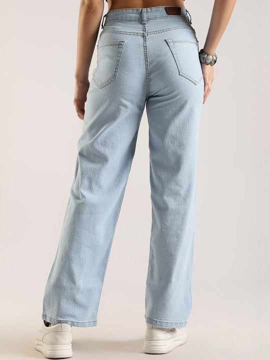 Women Jean Flared High-Rise Stretchable Jeans