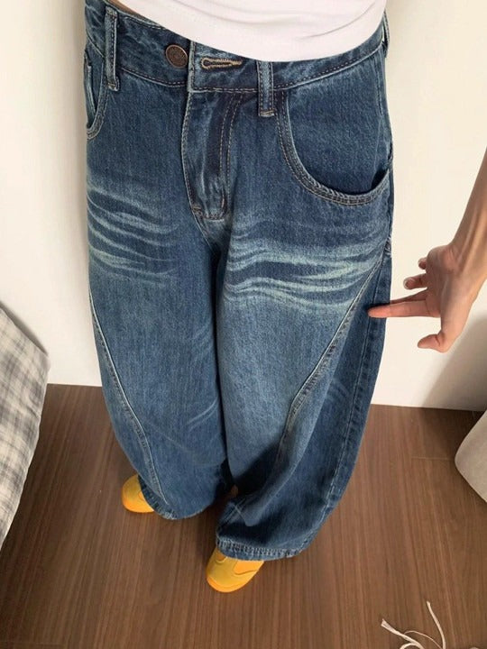 Women High-Rise Baggy Fit Light Fade Jeans