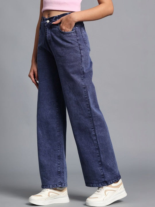 Women Wide Leg High-Rise Jeans