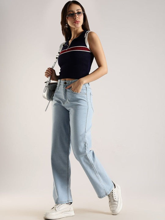 Women Jean Flared High-Rise Stretchable Jeans