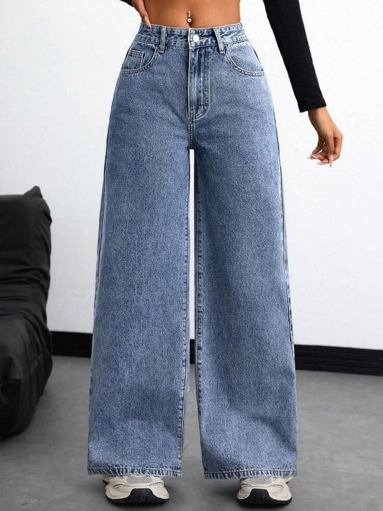 Women Original High-Rise Stretchable Wide Leg Jeans