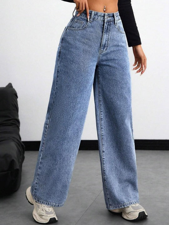 Women Original High-Rise Stretchable Wide Leg Jeans