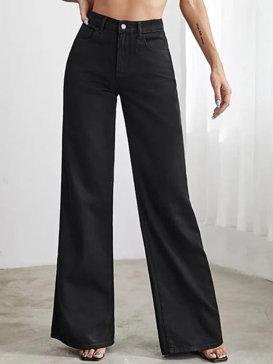 Women Smart Wide Leg High-Rise Jeans