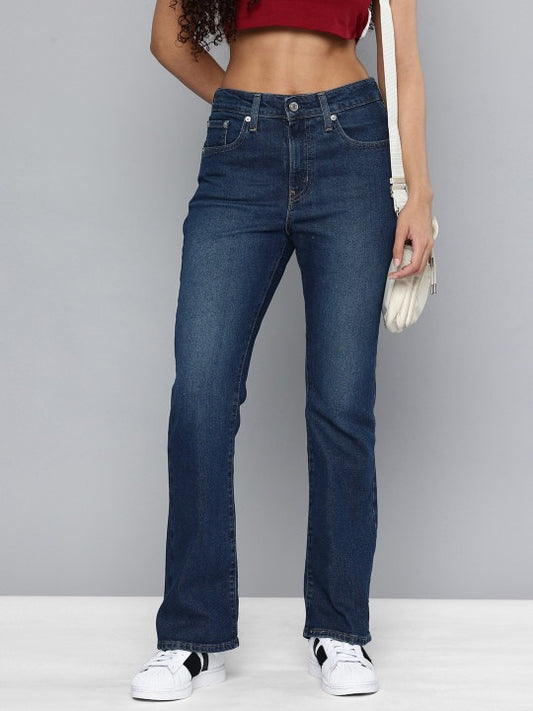 Women's 725 Dark Blue Bootcut Fit High Rise Tinted Jeans