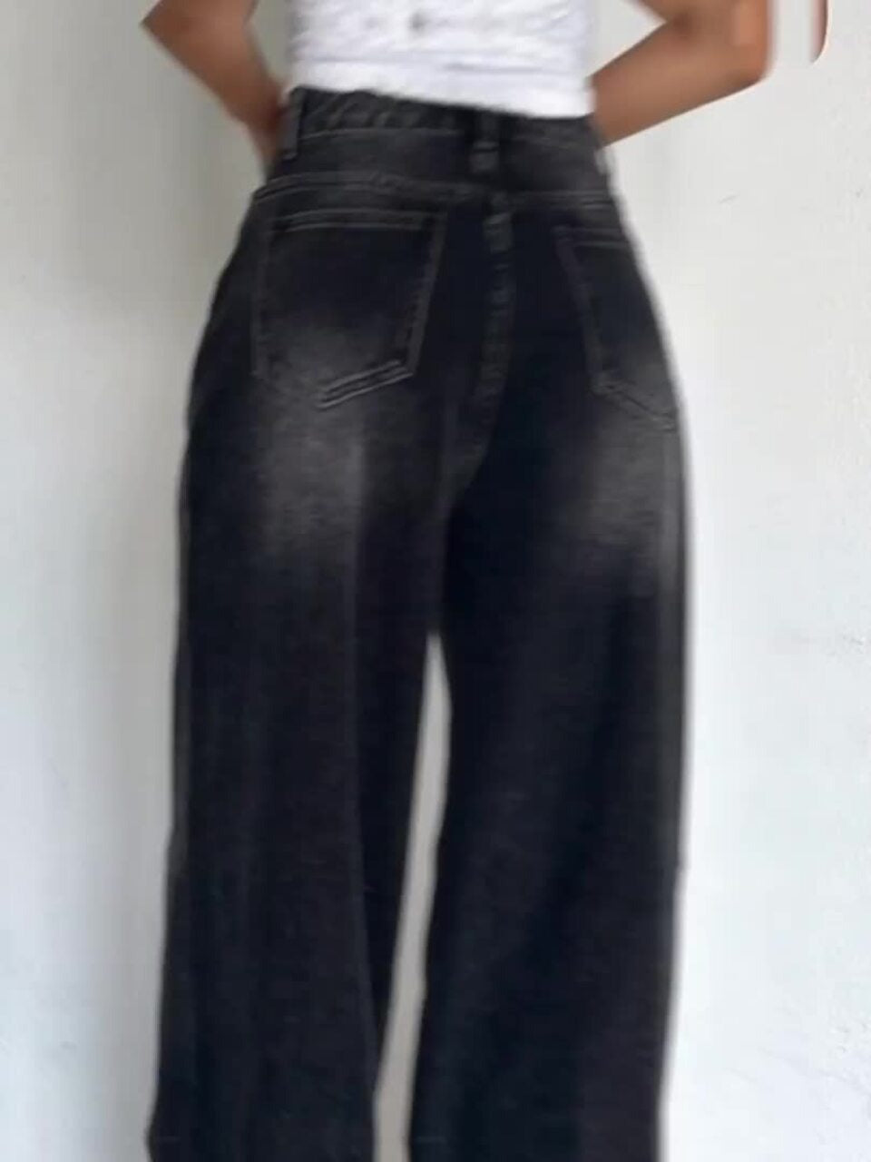 Women Wide Leg High-Rise Light Fade Jeans