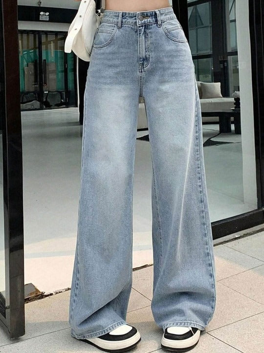 Women Comfort Baggy Fit High-Rise Stretchable Jeans