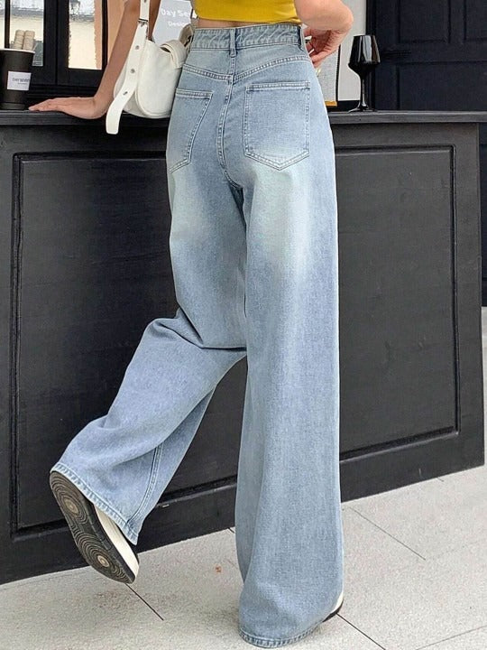 Women Comfort Baggy Fit High-Rise Stretchable Jeans