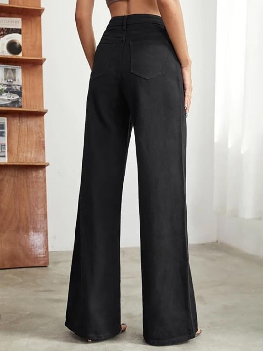 Women Smart Wide Leg High-Rise Jeans