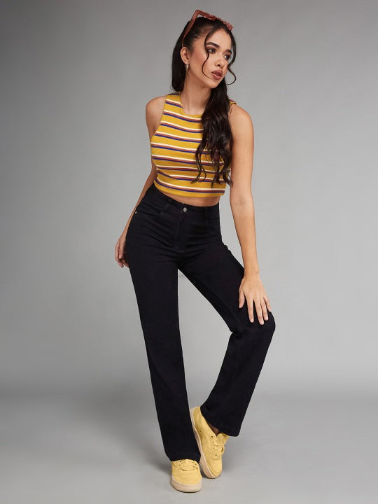 Women Straight Fit High-Rise Stretchable Jeans