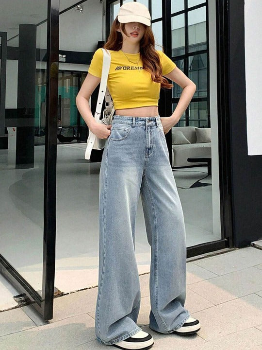 Women Comfort Baggy Fit High-Rise Stretchable Jeans