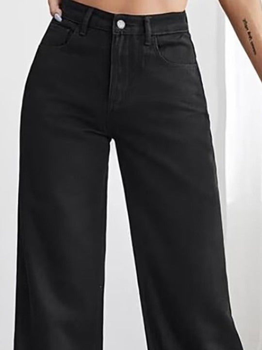 Women Smart Wide Leg High-Rise Jeans