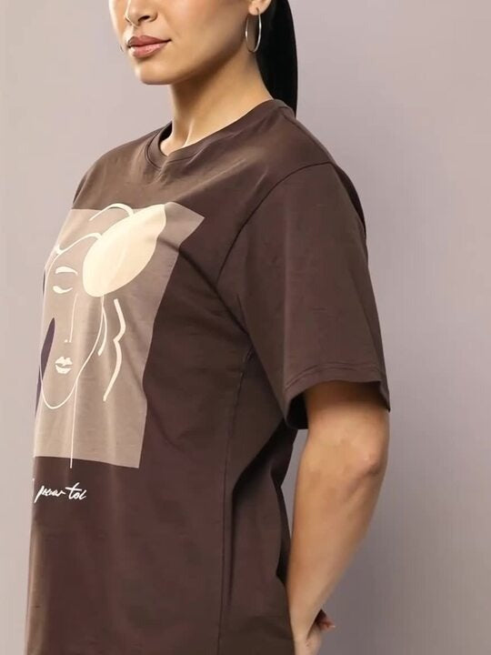 Graphic Printed Oversized Pure Cotton T-shirt