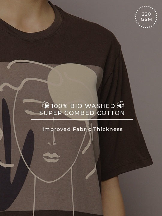Graphic Printed Oversized Pure Cotton T-shirt