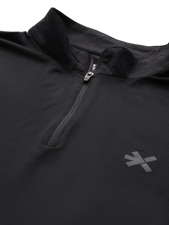 Brand Logo Detail Mock Neck Rapid Dry Slim Fit T-shirt