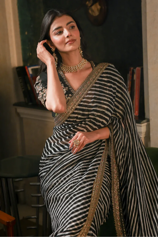 Black Noor E Summer Saree Set