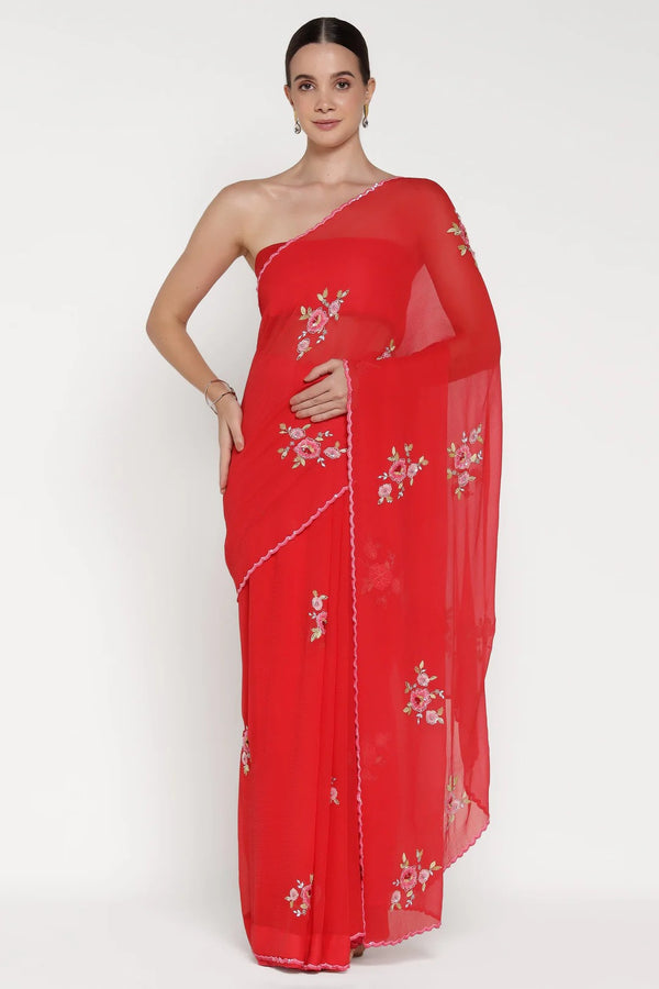 Red Rose Juliet Saree