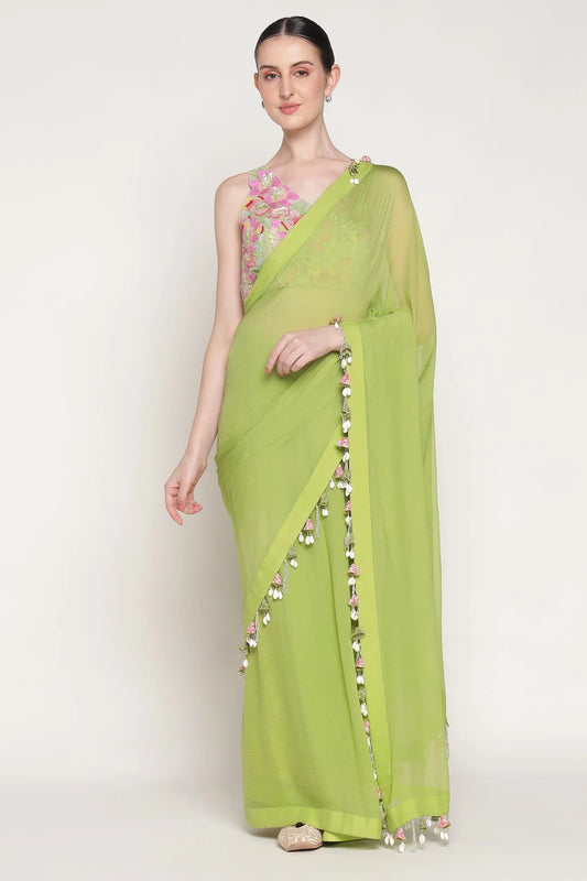 Green Serene Garden Saree