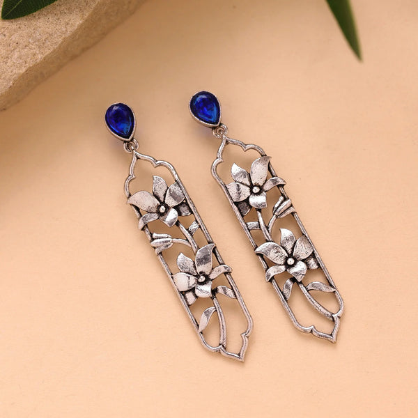Phulwari Neelika Oxidised Floral Dangler Earrings