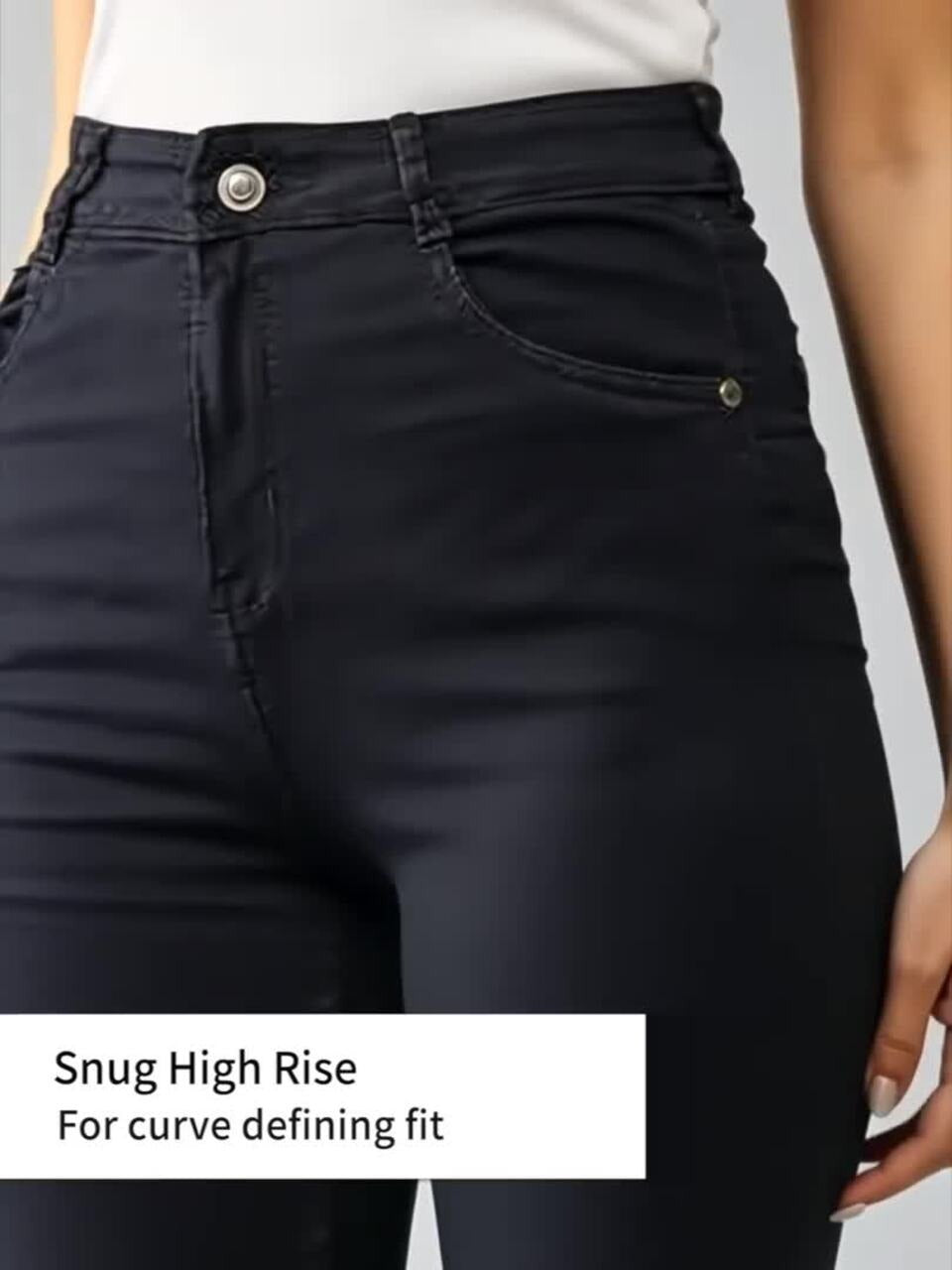 Women Black Skinny Fit High-Rise Clean Look Stretchable Jeans