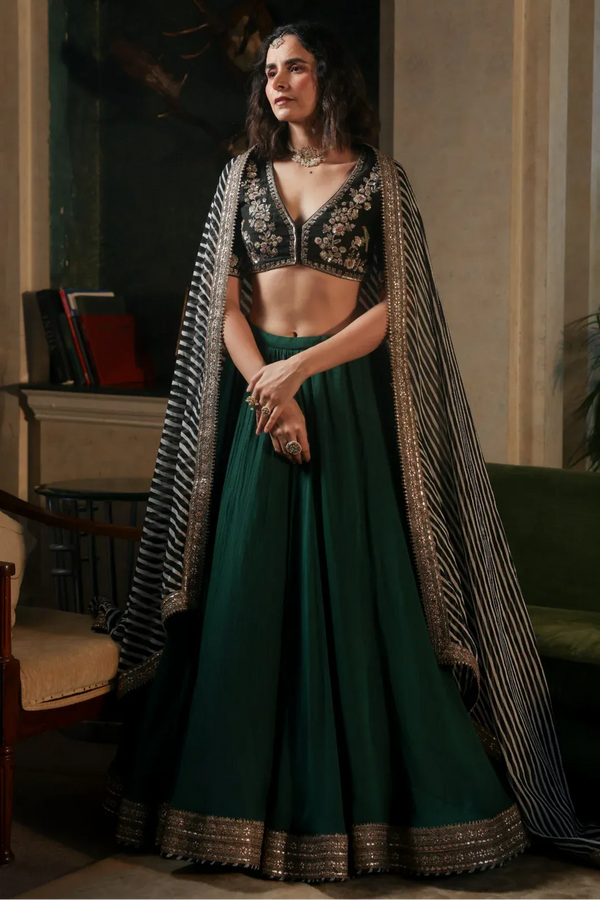 Green Noor E Summer Lehenga