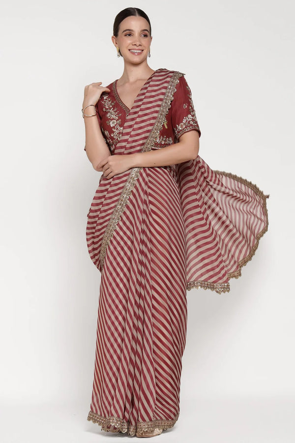 Maroon Noor E Summer Saree