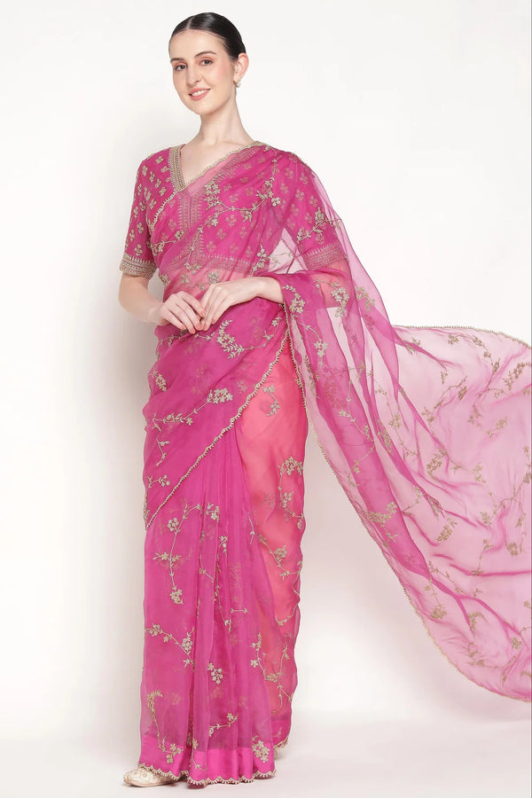 Jamun Vrinda Dori Saree Set