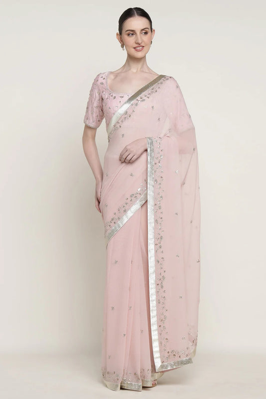 Pink Delara Saree Set