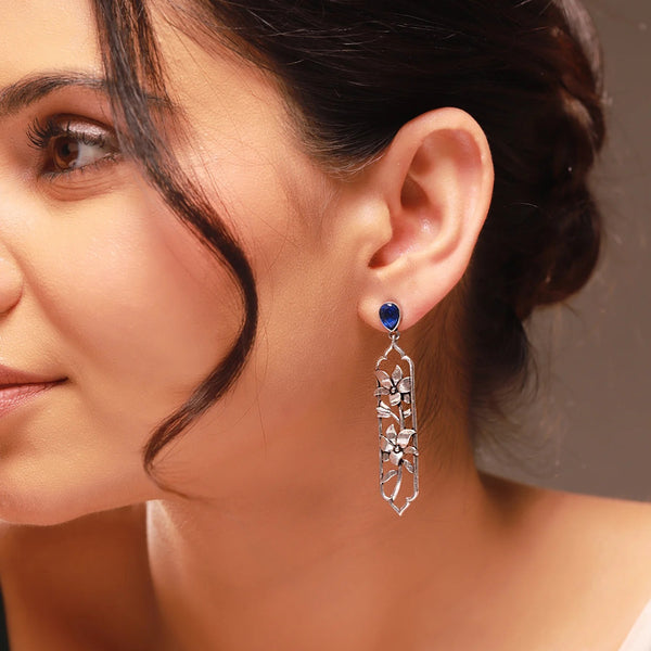 Phulwari Neelika Oxidised Floral Dangler Earrings