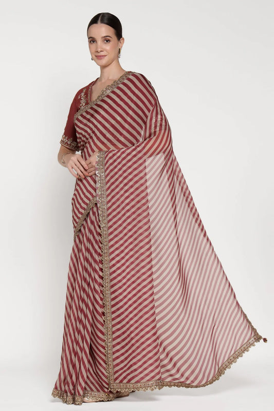 Maroon Noor E Summer Saree