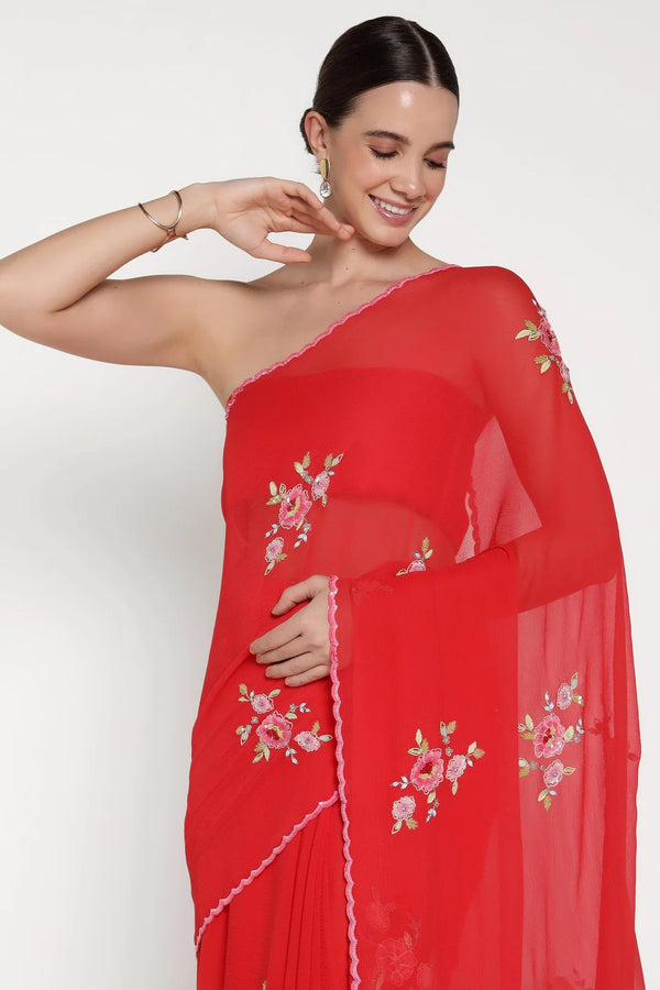 Red Rose Juliet Saree