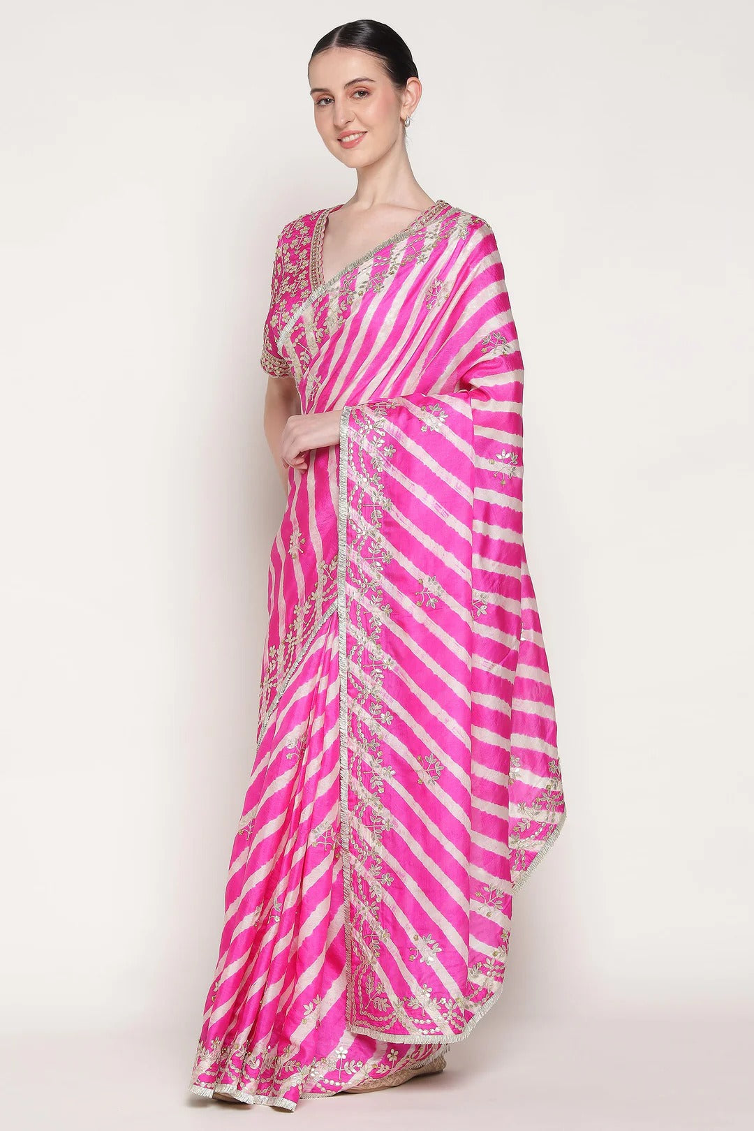 Pink Harsingar Saree
