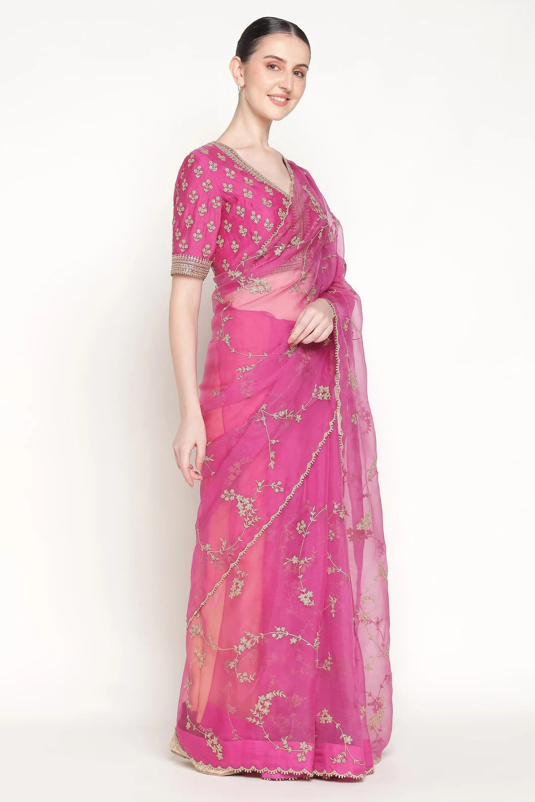 Jamun Vrinda Dori Saree Set