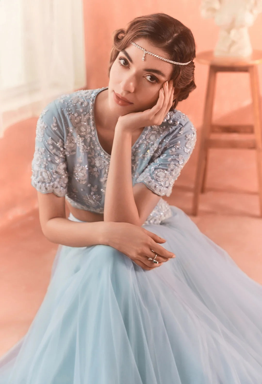 Citrus Blue Amaria Lehenga