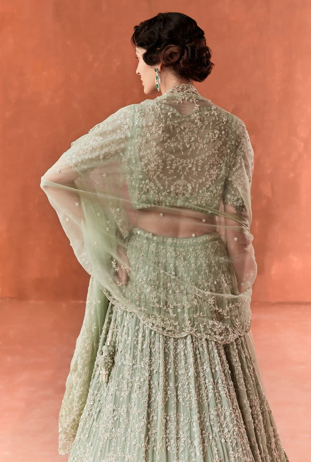 Teal Chandelier Lehenga