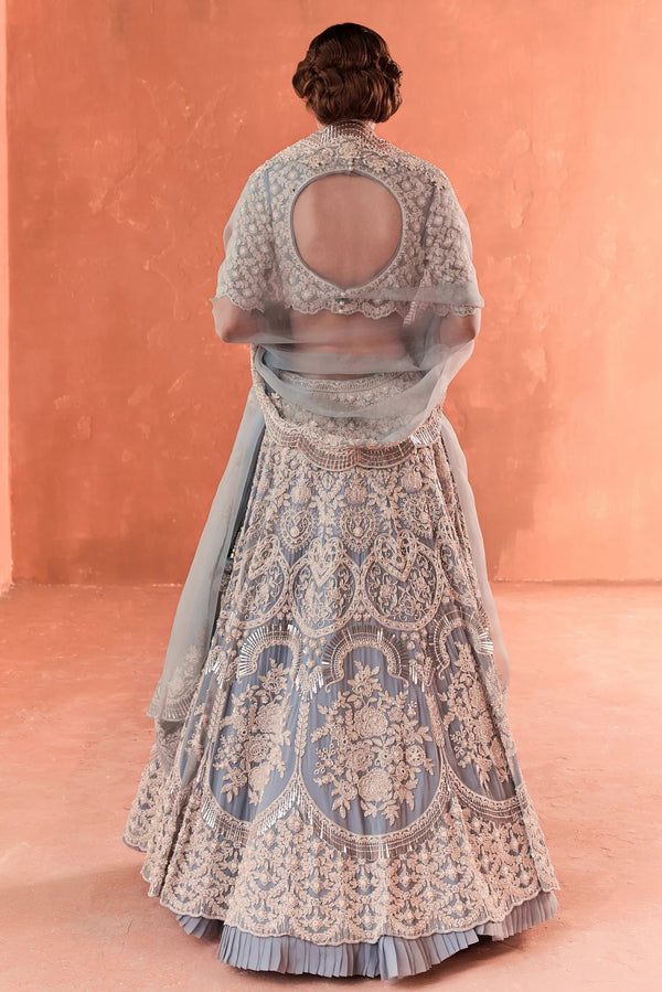 Stone Blue Adena Rays Lehenga