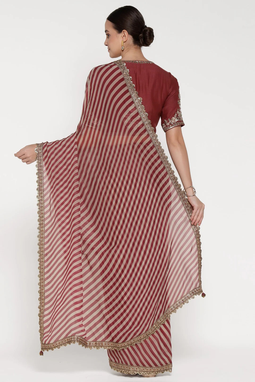 Maroon Noor E Summer Saree