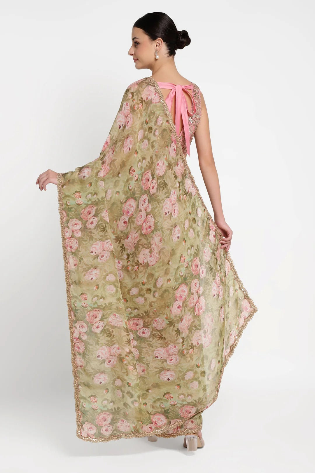 Rose Print Saree