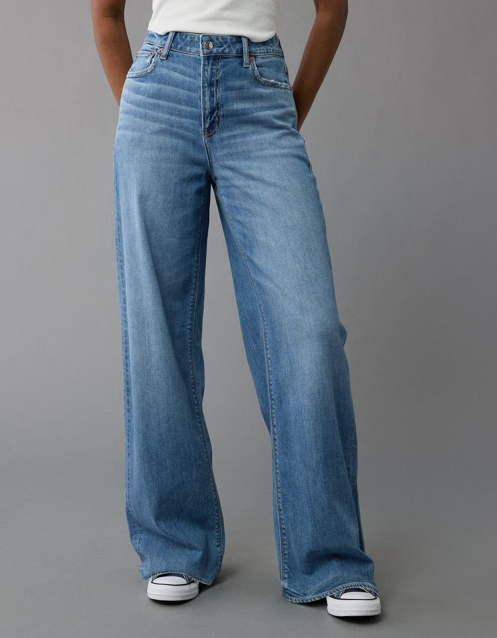 Dreamy Drape Stretch Super High-Waisted Baggy Wide-Leg Jean