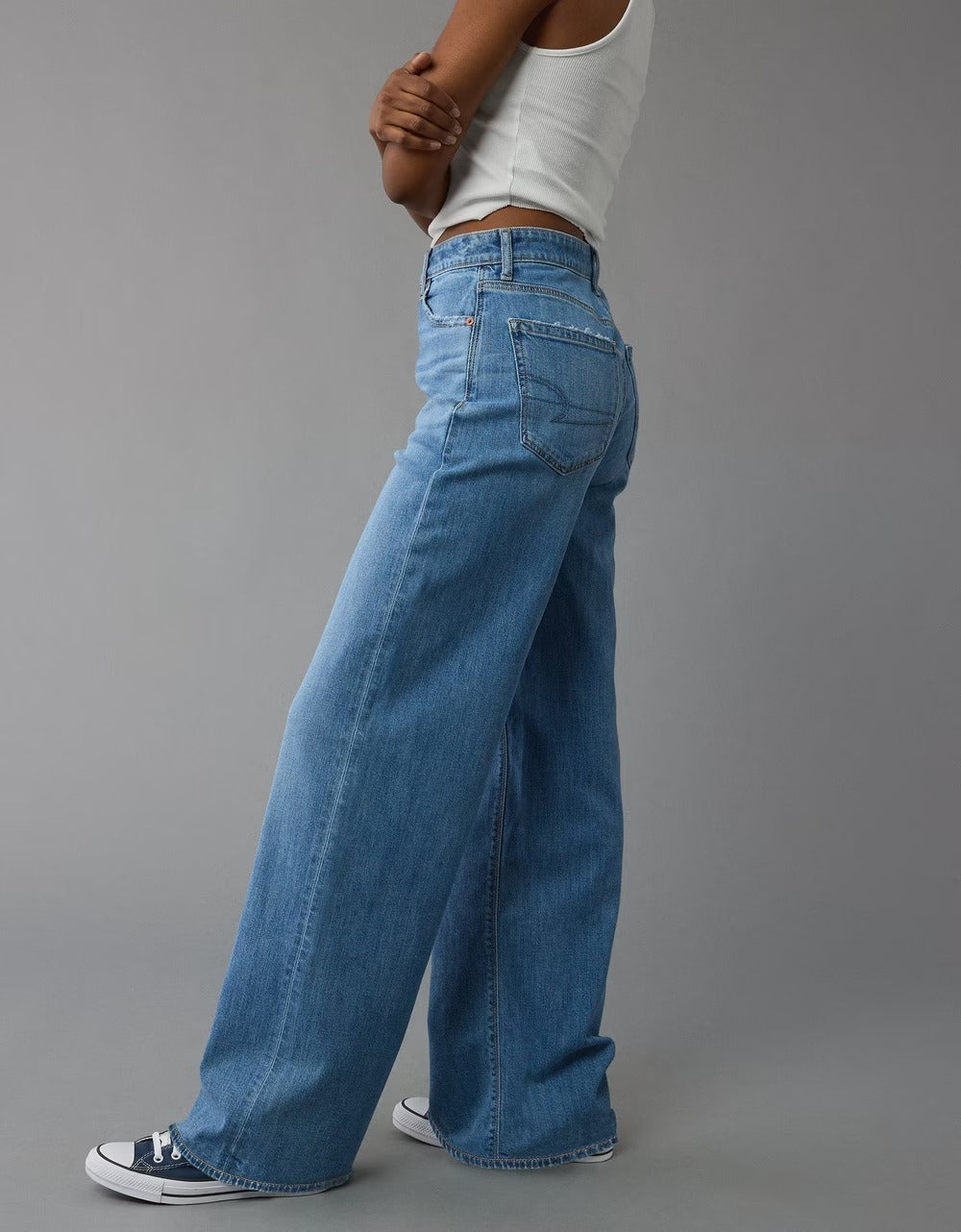 Dreamy Drape Stretch Super High-Waisted Baggy Wide-Leg Jean