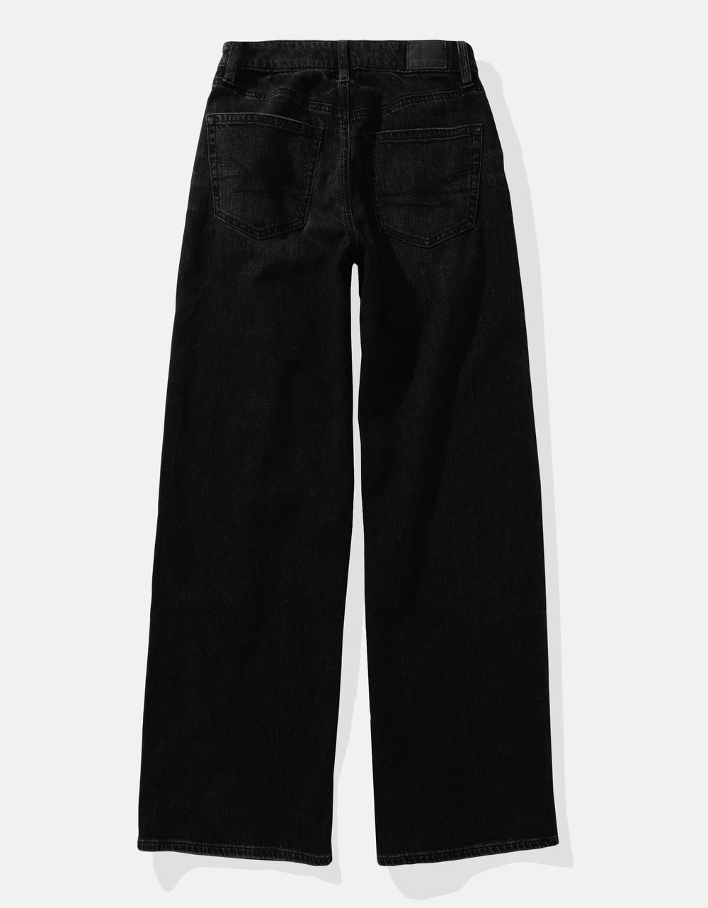 Women Black Strigid Super High-Waisted Baggy Wide-Leg Ankle Jean