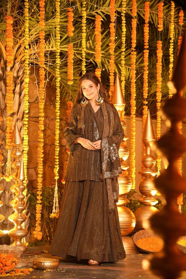 Slitstone Crushed Cosmos Wedding Kurta Set