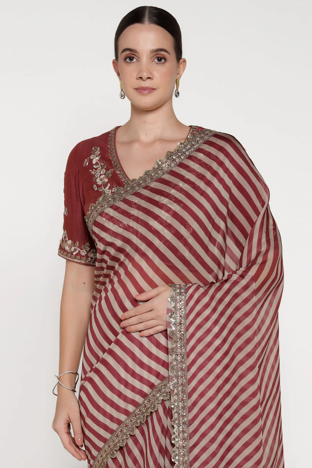 Maroon Noor E Summer Saree